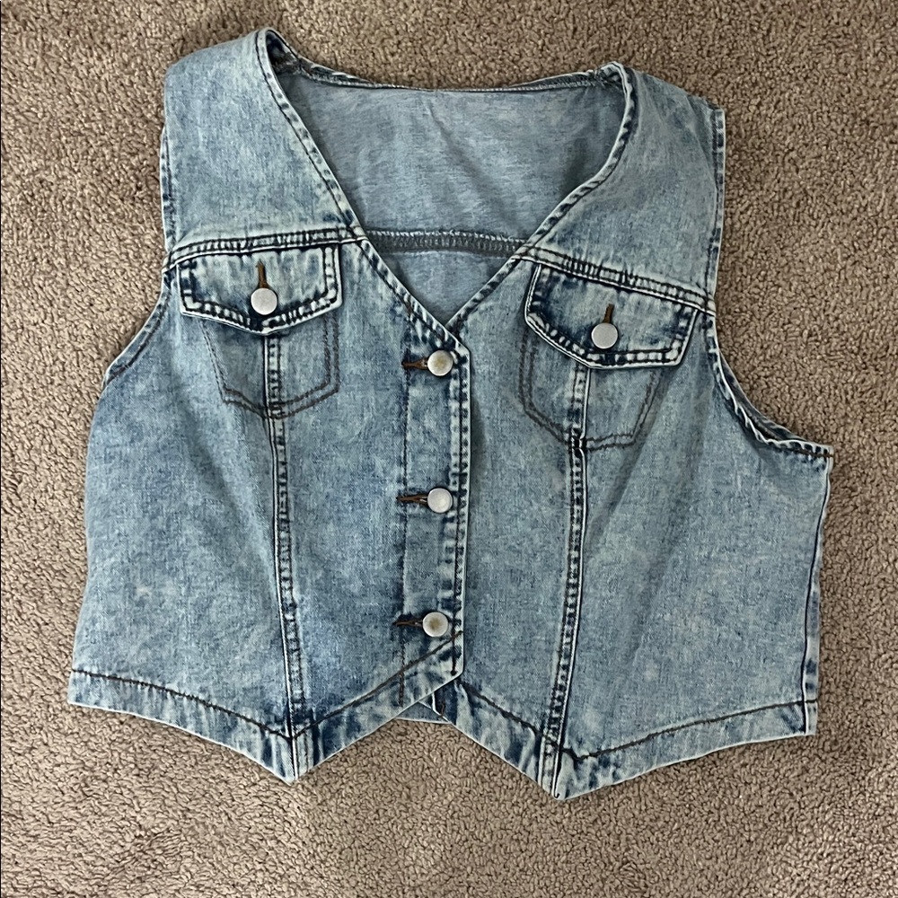 Denim Sleeveless Vest